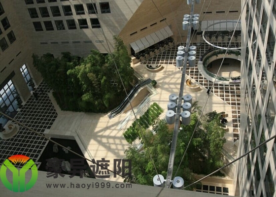 玻璃顶遮阳帘,中庭遮阳系统,上海电动天棚帘厂家,豪异遮阳,4000-121-696