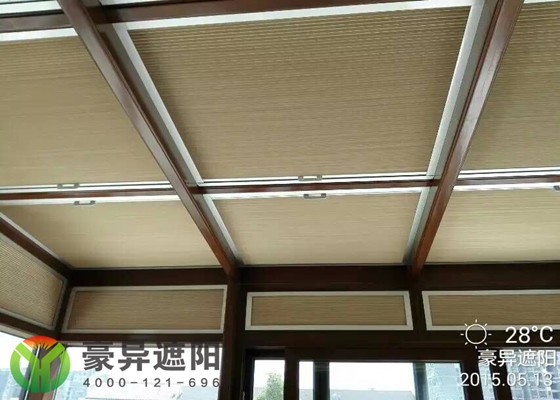 玻璃顶遮阳帘,电动遮阳帘,风琴天棚帘,蜂巢天棚帘厂家-上海豪异遮阳 4000-121-696