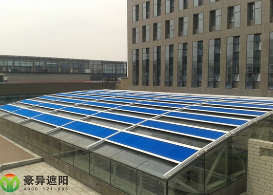 建筑外遮阳,电动户外天棚帘,电动遮阳厂家,豪异遮阳帘,4000-121-696！