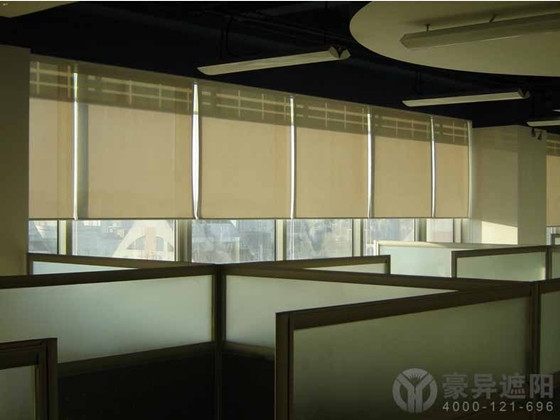 办公室窗帘,办公室电动卷帘,会议室电动窗帘,豪异遮阳,4000-121-696