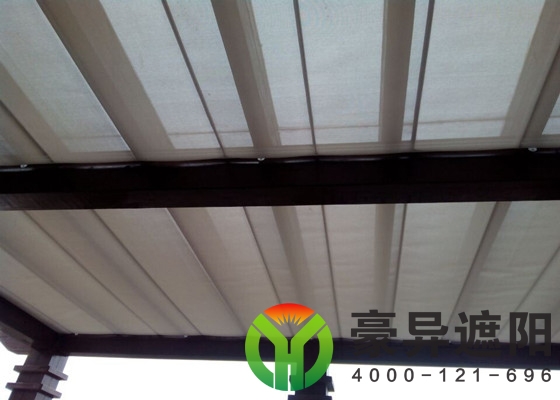 双轨折叠天棚帘,手动天棚帘,电动天棚帘,豪异遮阳,4000-121-699