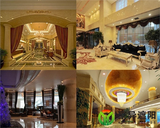 酒店电动开合帘,电动罗马帘,电动升降窗帘,上海豪异遮阳,4000-121-696