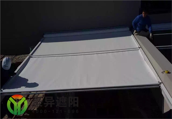 双电机户外天幕系统,豪异遮阳电动天棚帘厂家,4000-121-696