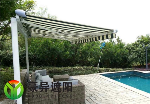 豪华气压杆电动伸缩遮阳篷