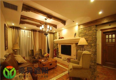 电动罗马杆开合帘