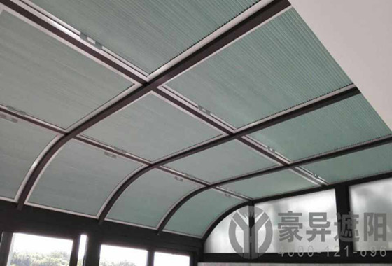 阳光房遮阳,别墅阳光房遮阳,蜂巢天棚帘厂家,上海豪异遮阳,4000-121-696