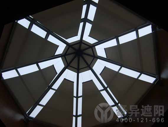 玻璃顶遮阳帘,中庭遮阳系统,上海电动天棚帘厂家,豪异遮阳,4000-121-696