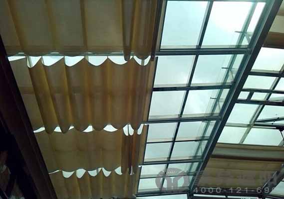 玻璃顶遮阳帘,中庭遮阳系统,上海电动天棚帘厂家,豪异遮阳,4000-121-696