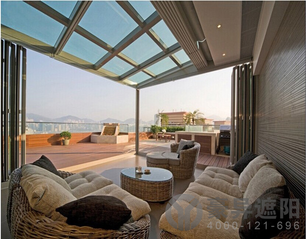 玻璃顶遮阳帘,电动遮阳帘,风琴天棚帘,蜂巢天棚帘厂家-上海豪异遮阳 4000-121-696