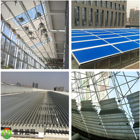 电动天棚帘厂家,玻璃顶电动遮阳帘,豪异遮阳,4000-121-696