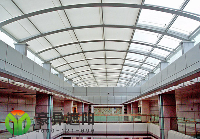 商场玻璃顶遮阳帘,豪异电动遮阳帘厂家,4000-121-696