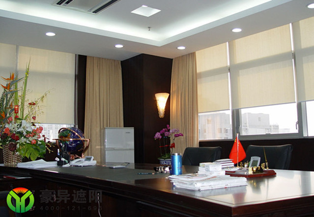 总经理室电动窗帘,办公室电动卷帘,豪异上海电动卷帘厂家,4000-121-696