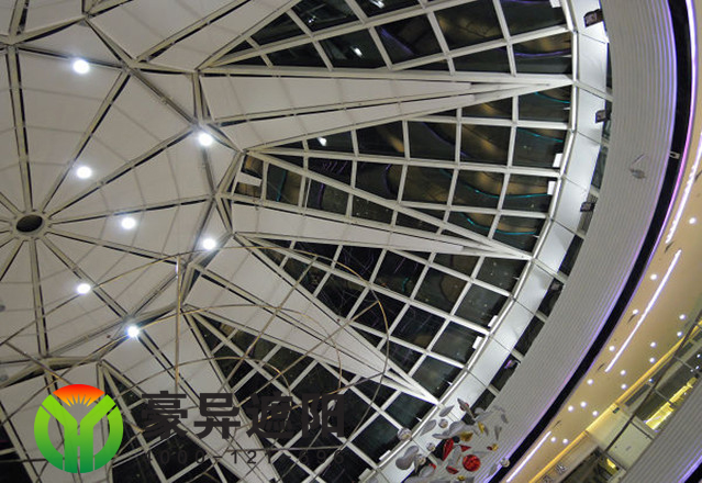 玻璃顶电动遮阳帘,上海电动天棚帘厂家,豪异遮阳,4000-121-696