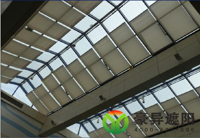 室内玻璃顶电动遮阳帘,豪异上海电动天棚帘厂家,4000-121-696