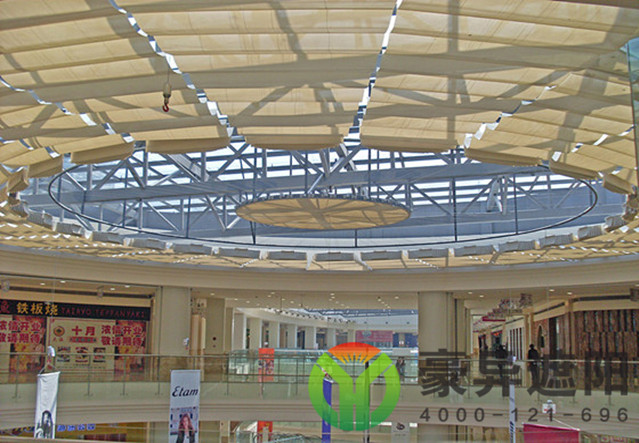 商场玻璃顶电动天棚帘,豪异上海电动遮阳帘厂家,4000-121-696