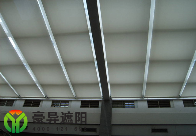 中庭遮阳,玻璃顶电动遮阳帘,豪异上海电动遮阳帘,4000-121-696