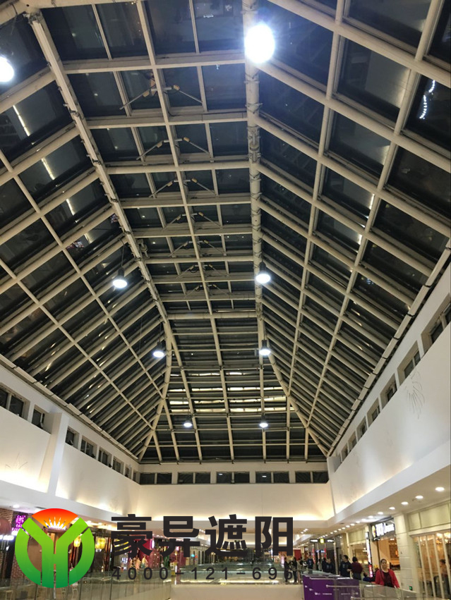 万达购物广场玻璃顶电动遮阳帘,豪异上海电动天棚帘,4000-121-696