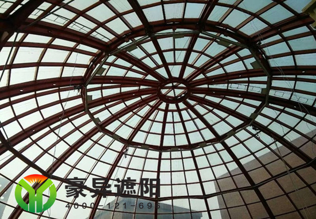 玻璃采光顶建筑,户外电动遮阳帘,豪异电动天幕遮阳棚,4000-121-696
