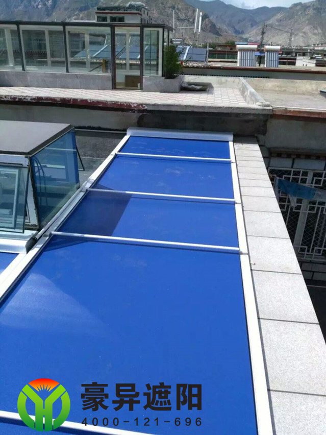 玻璃顶户外电动天幕遮阳棚,豪异上海天棚帘厂家,4000-121-696