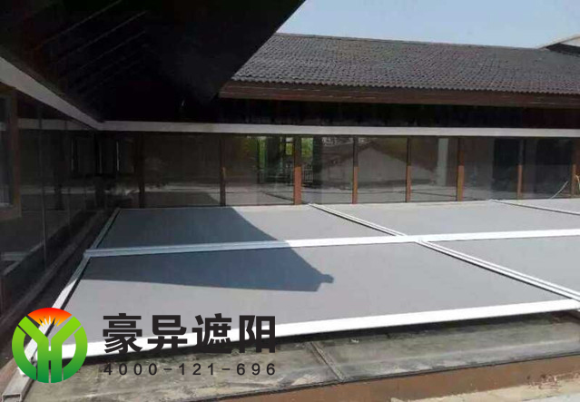 户外天幕,玻璃顶电动遮阳帘,豪异上海天幕遮阳厂家,4000-121-696