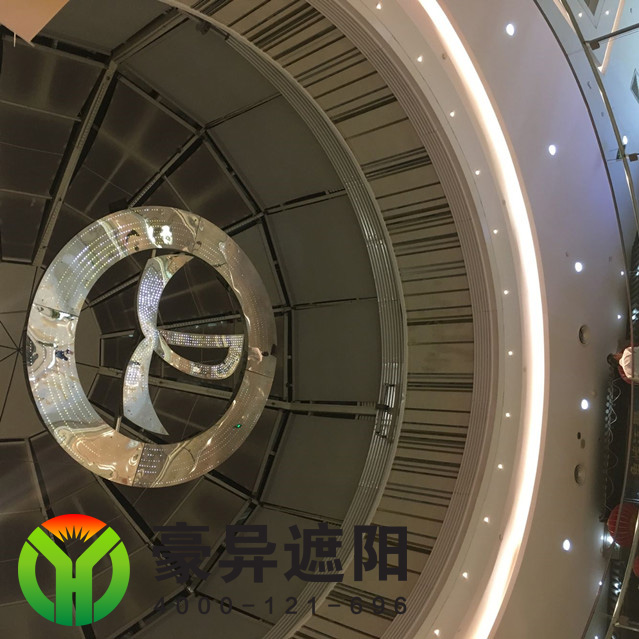 商场圆顶电动遮阳帘,电动天棚帘,豪异上海电动遮阳帘厂家,4000-121-696