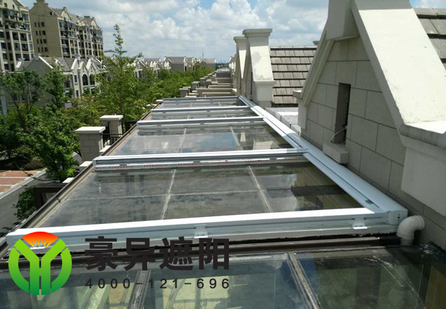 别墅阳光房采光顶户外电动天棚帘,豪异遮阳,4000-121-696