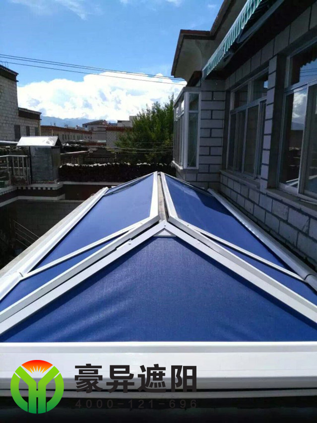 异形玻璃顶电动遮阳帘,豪异遮阳,4000-121-696