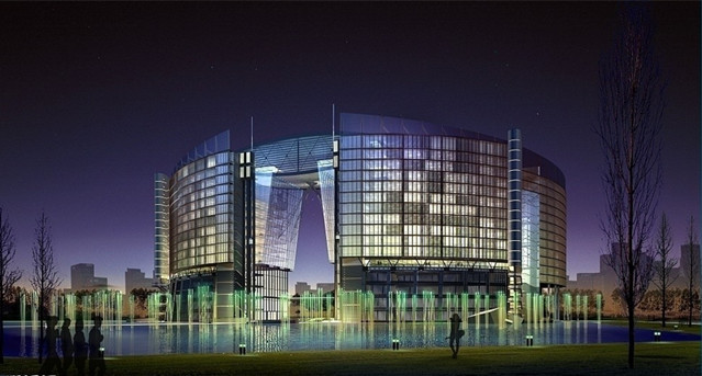 商务办公楼自动遮阳帘,豪异遮阳,4000-121-696