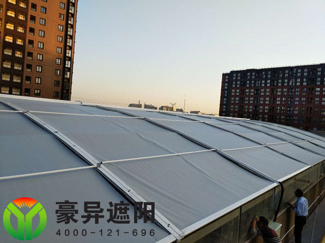 商场玻璃电动遮阳天棚帘,豪异遮阳,4000-121-696